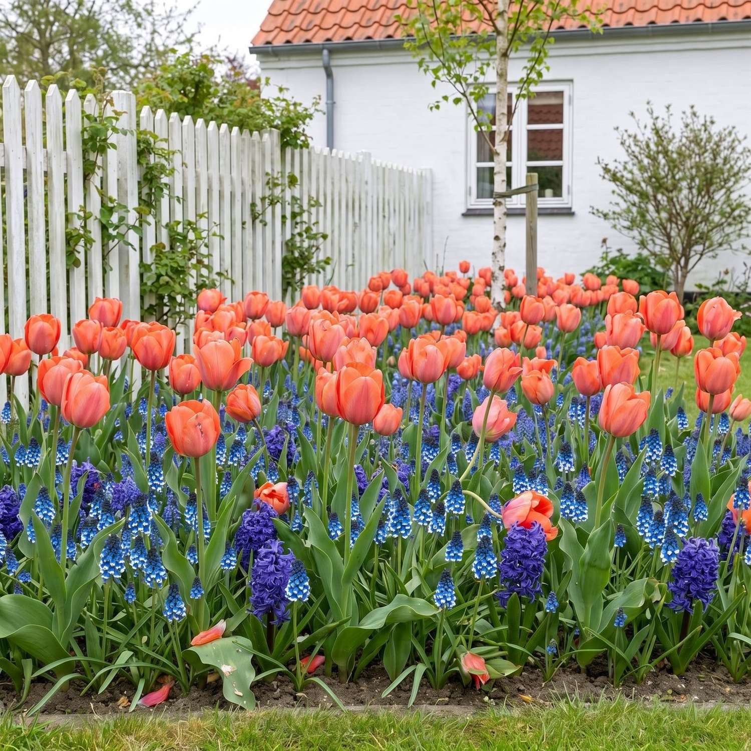 Færdigbed 'Coral & Blue' (1 m²)